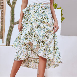 Odette Spring Summer Floral Ruffles Skirt