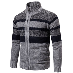 Striped Zipper Pullover Sweater